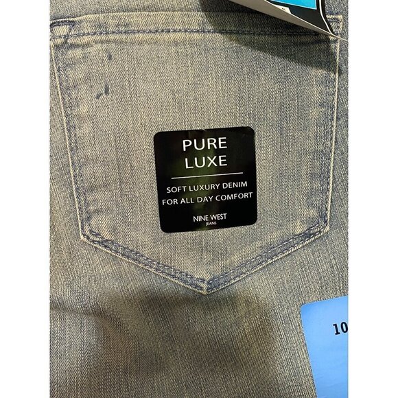 Nine West Gramercy Skinny Ankle Roll Cuff Soft Denim Blue Jeans Women's 10 NWT - Picture 4 of 13